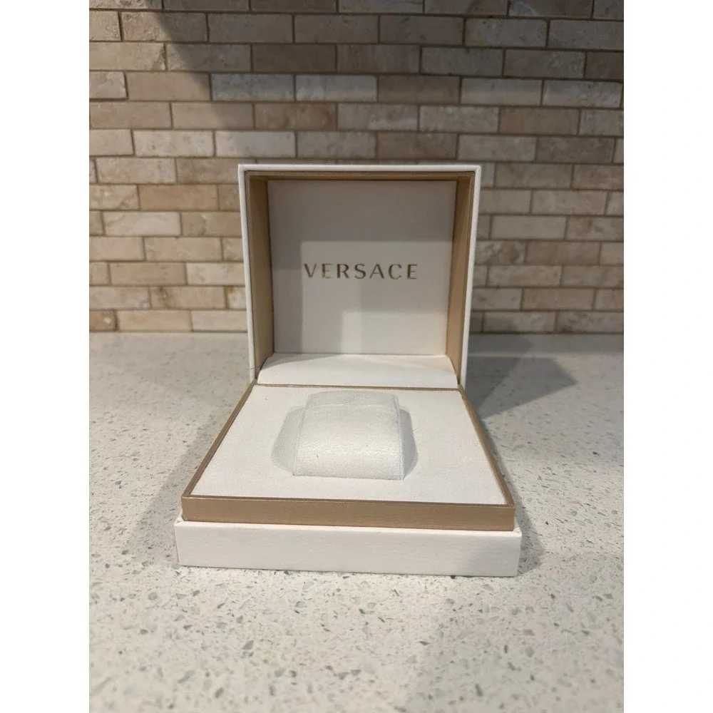 Versace‎ Watch Box White Gold Jewelry Case Display Storage Original